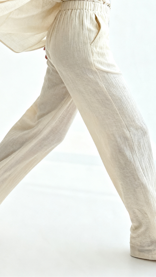 Conjunto Levante — Blusa y Pantalón Ancho de Lino