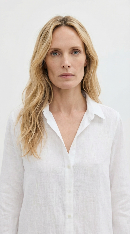 Camisa Boho — Blusa Oversize de Lino Manga Larga