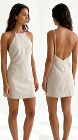 Vestido Bahía — Halter Playero sin Espalda — vista frontal