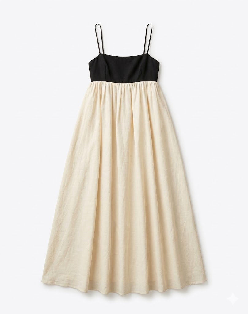 Vestido Sirocco — Maxi Bicolor con Tirantes — vista lateral