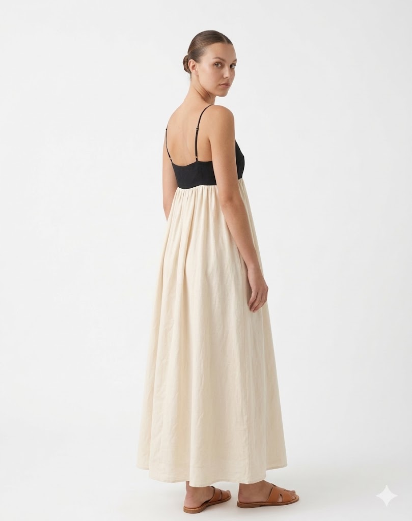 Vestido Sirocco — Maxi Bicolor con Tirantes — foto de producto